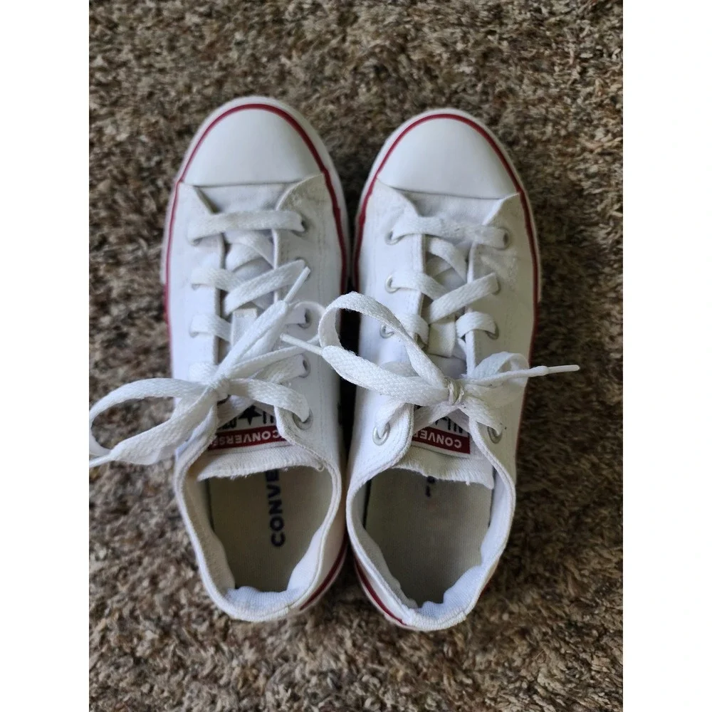 Converse Kids Chuck Taylor All Star Low Top White Canvas Size 2.5 3J235